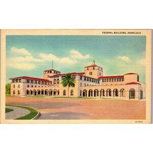 Postcard,Vintage,Federal Building, Honolulu, Hawaii, Territory, 1920s (PC92)